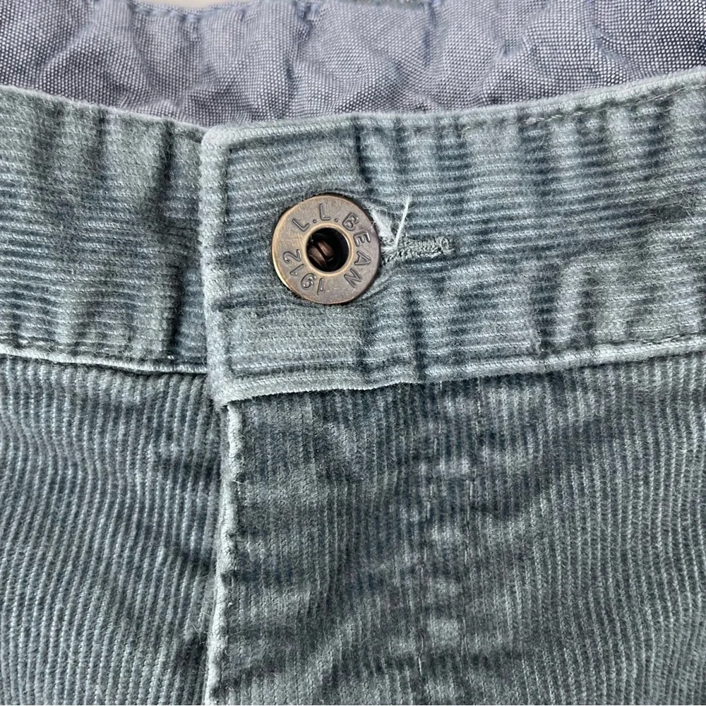 LL Bean Men's Stretch Country Green Corduroy Natural Fit 5-Pocket Pants Size 36